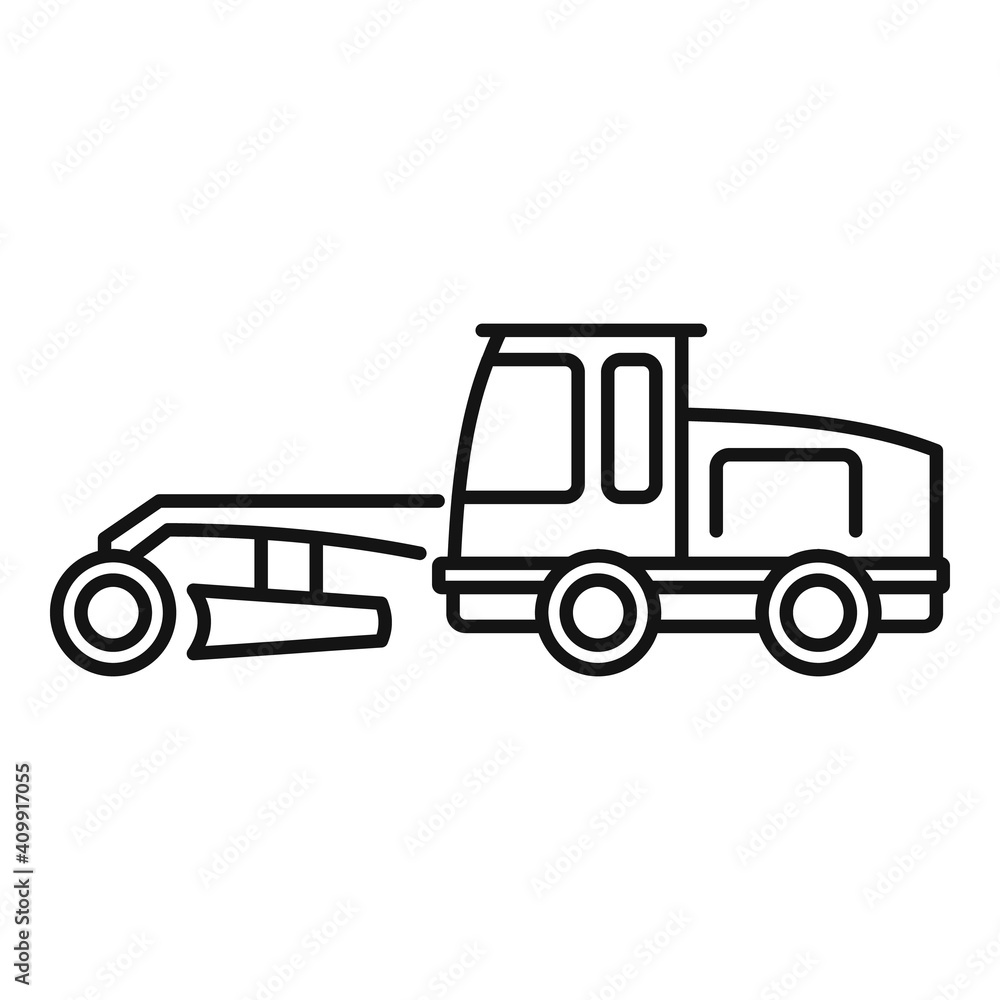 Poster grader machine demolition icon. outline grader machine demolition vector icon for web design isolate
