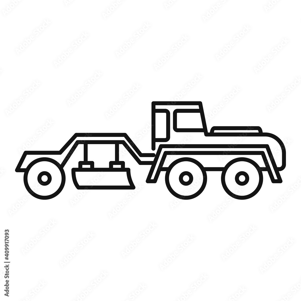 Poster grader machine utility icon. outline grader machine utility vector icon for web design isolated on w