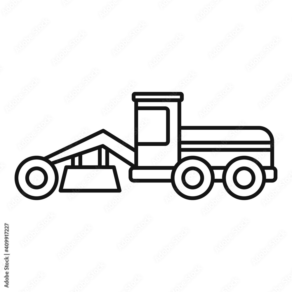 Wall mural grader machine bulldozer icon. outline grader machine bulldozer vector icon for web design isolated 