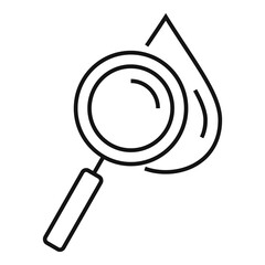 Blood donation magnifier icon. Outline blood donation magnifier vector icon for web design isolated on white background