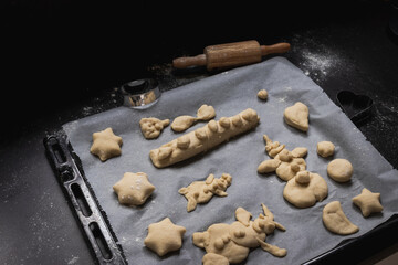 Kids activity with bread dough at home