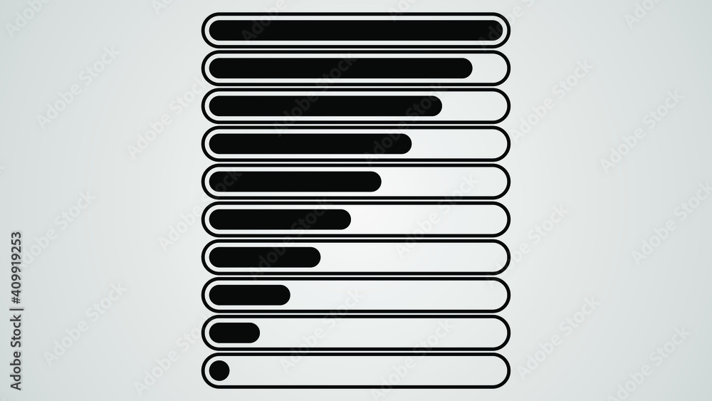 Poster set collection black line load status icons vector design style