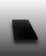 Vector Black Empty Brochure Mockup Sheet of Paper with Shadow