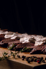 Steak with mushroom sauce 