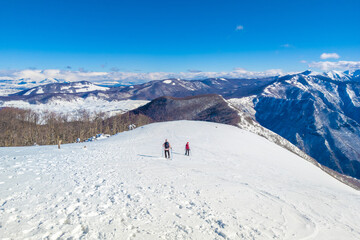 Mount Autore Livata (Subiaco, Italy) - The snow capped peaks mountains in the province of Roma, Lazio region, in Simbruini mounts. Here a beautiful white landscape.