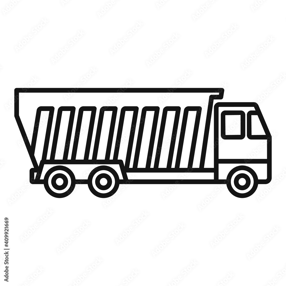 Aufkleber tipper lorry icon. outline tipper lorry vector icon for web design isolated on white background