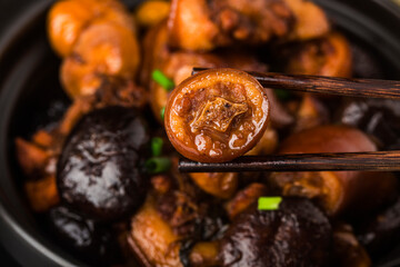 Chinese cuisine: braised chestnut pig tail