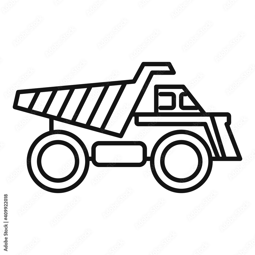 Poster tipper heavy icon. outline tipper heavy vector icon for web design isolated on white background