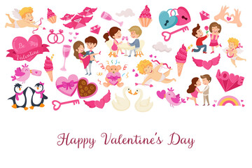 Valentine's Day greeting card. Background template for Valentine's Day celebration