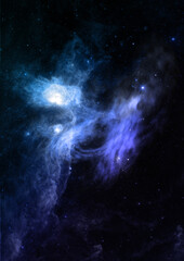 Fototapeta premium Being shone and star field against space.