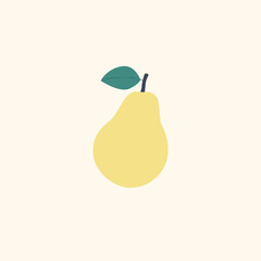 Modern vector pear illustration. Pear icon. Flat design style.	