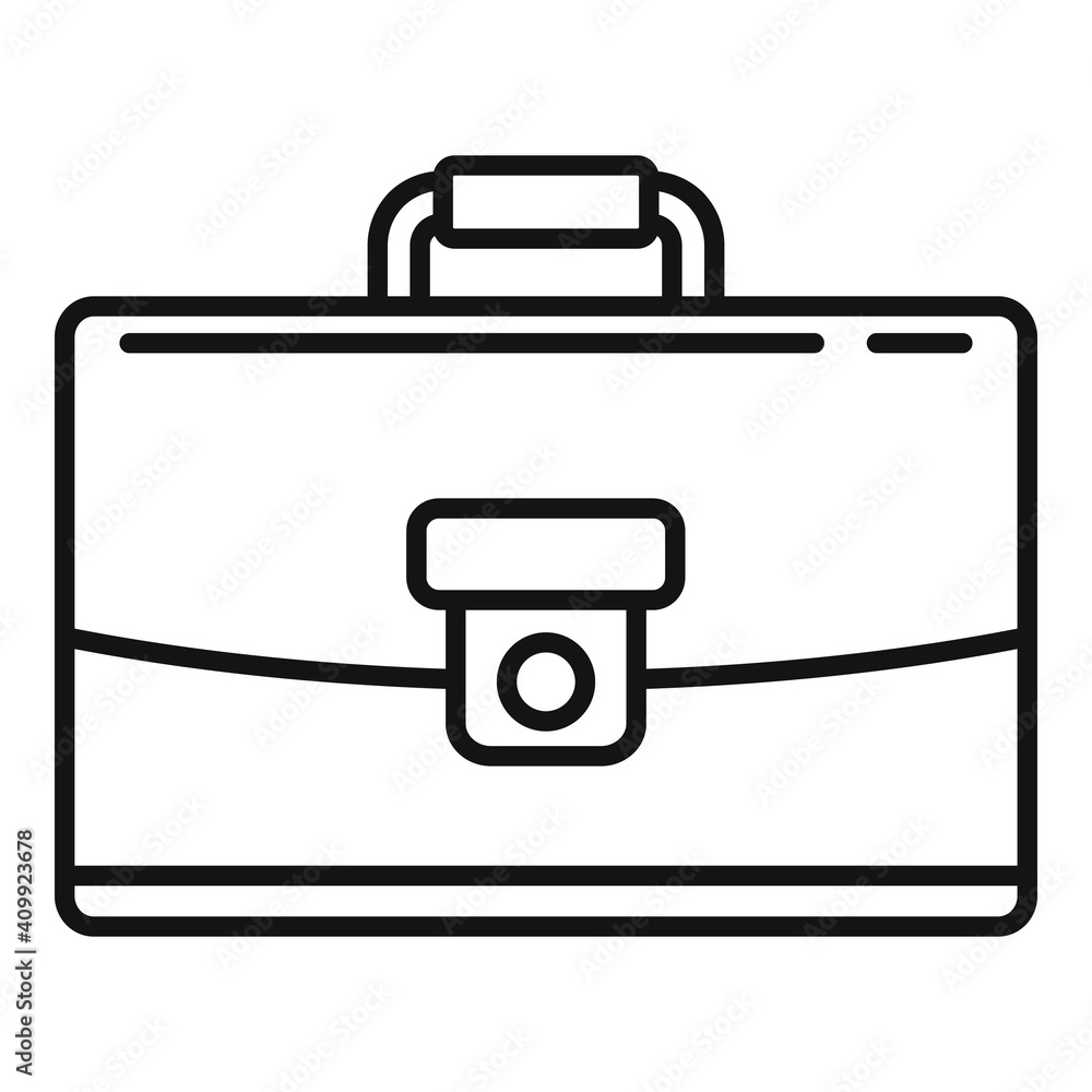 Poster briefcase icon. outline briefcase vector icon for web design isolated on white background