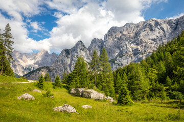 Fototapeta na wymiar Vrsic pass. Triglav National Park, Julian Alps, Slovenia, Europe.