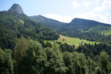 a beautiful mountain scenery above montreux near Lake Geneva
