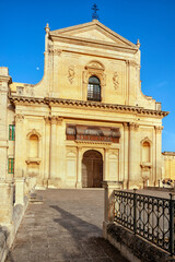 Fototapeta na wymiar Noto, Syracuse district, Val di Noto, Sicily, Italy, Europe, facade of the Basilica of San Salvatore