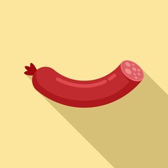 Meat sausage icon. Flat illustration of meat sausage vector icon for web design