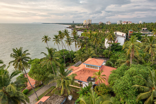 Beautiful tropical landscape seen from the Kannur lighthouse in Kerala, India
