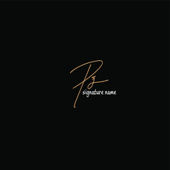 Pj white background handwritten logo