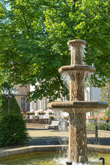 Stiftsplatz mit Brunnen in Nottuln, Nordrhein-Westfalen, Münsterland