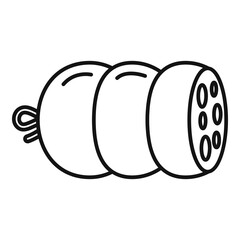 Salami sausage icon. Outline salami sausage vector icon for web design isolated on white background