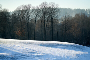 Walking for just the walk is a favorite activity in Norway. Families are gathering at the frozen lake for skating and having fun. It is a cold Sunday in January .