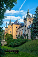 Fototapeta na wymiar Osiecznica, Bolesławiec district, Lower Silesian Voivodeship, Poland, Europe, view of the Kliczków castle