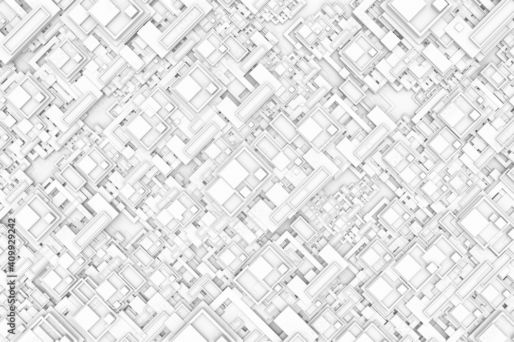 Poster modern white 3d geometrical pattern for architecture background.3d illustration and rendering.