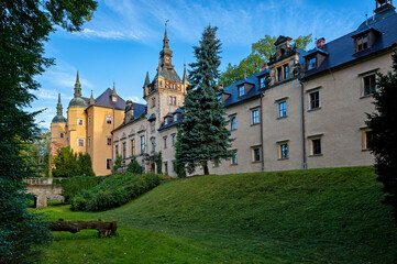 Fototapeta na wymiar Osiecznica, Bolesławiec district, Lower Silesian Voivodeship, Poland, Europe, view of the Kliczków castle