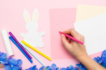 DIY Easter. Easter bunny made of paper. Step-by-step instruction. Step 2