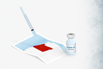 Oregon Vaccination, Injection with COVID-19 vaccine in Map of Oregon.