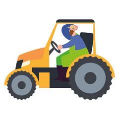farm and agriculture farmer working with tractor machine