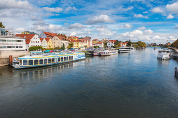 Fototapeta na wymiar Cityscape of Regensburg town