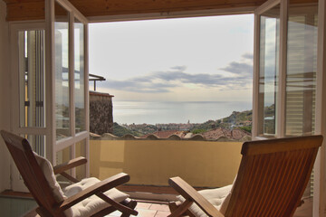 scenic view on mediterranean sea from balcony