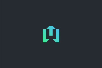 Futuristic Geometric Letter A Dark Background Logo Monogram Template