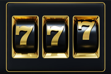 3d Rendering 777 Slot Machine - obrazy, fototapety, plakaty