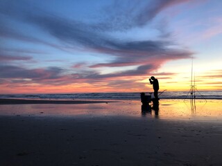 Fisherman at dusk Egmond aan Zee