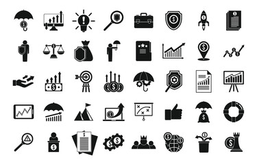 Crisis manager icons set. Simple set of crisis manager vector icons for web design on white background