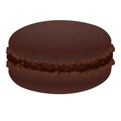 Chocolate macaroon icon. Cartoon of chocolate macaroon vector icon for web design isolated on white background