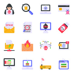 

Pack of Hacking Flat Icons 
