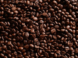 Roasted coffee beans background