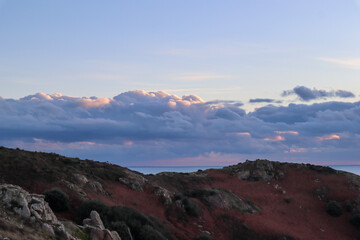 sunset over the mountains