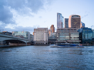 Fototapeta na wymiar River Thames and City of London Skyline, UK