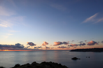 sunset over the lake