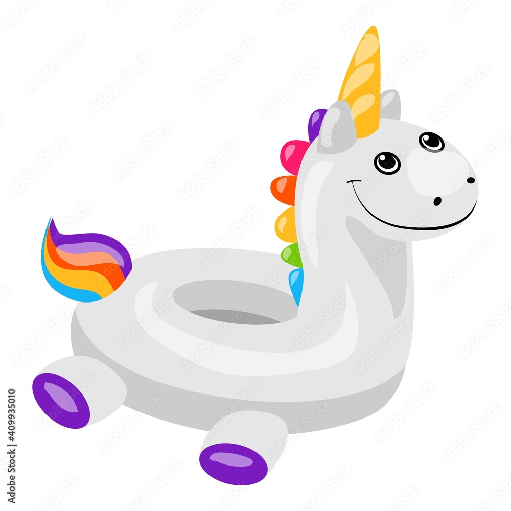 Poster unicorn inflatable ring icon. cartoon of unicorn inflatable ring vector icon for web design isolated