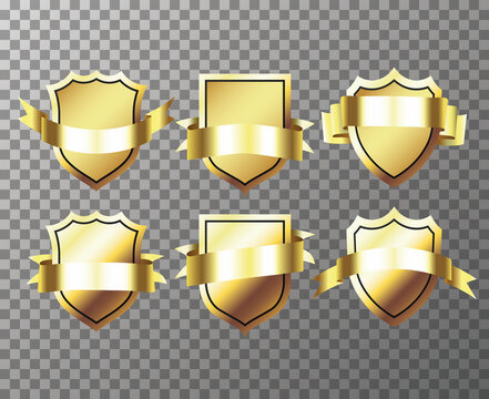 Retro vintage golden badges and labels collection. Festive colorful tag design award of gift illustration collection - Powered by Adobe