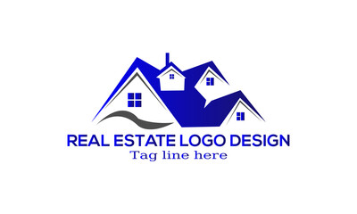 Natural Real Estate logo design. with modern abstract commercial building shape and green leaf template vector illustration.
