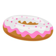 Donut inflatable ring icon. Cartoon of donut inflatable ring vector icon for web design isolated on white background