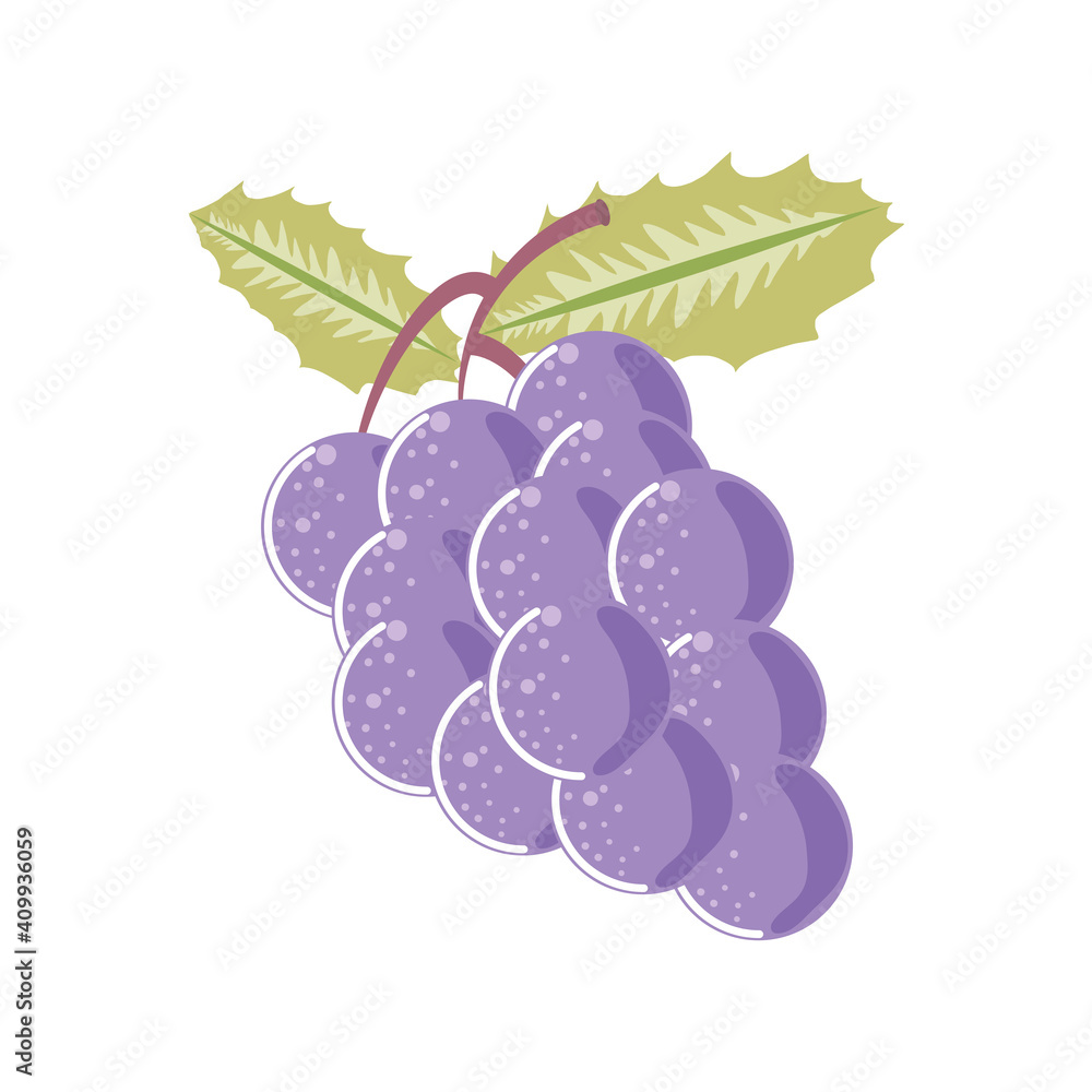 Sticker grapes fresh fruit icon isolated style - Stickers