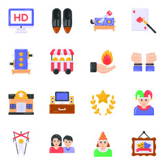 
Flat Editable Icons of Circus
