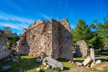 The ancient city of Lyrboton Kome, located in the Kepez on a hill in Varsak, discovered in 1910, an important olive oil production center in the region and had close ties to Perge, Antalya